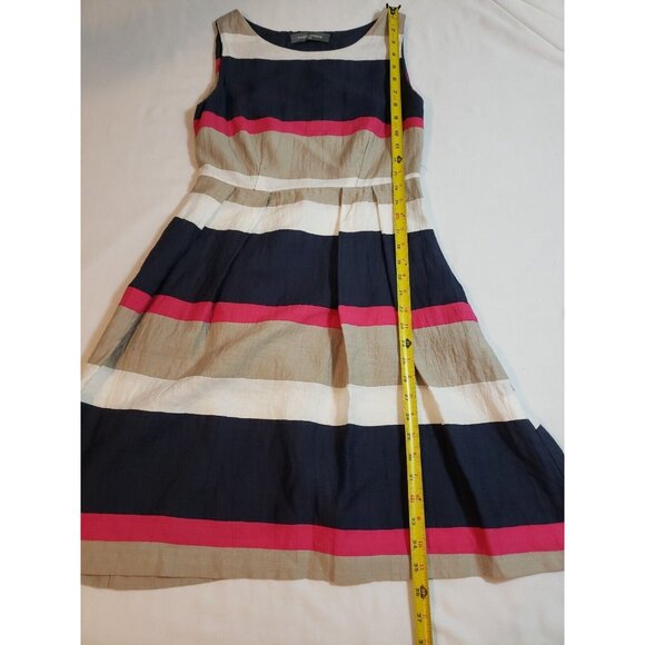 Sandro Ferrone Womens Sleeveless Striped Linen Blend Dress TG.42 size 6 Italy - Picture 11 of 12
